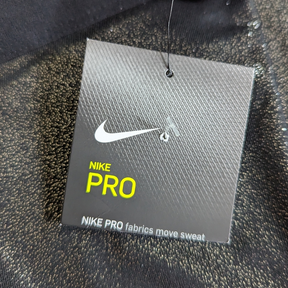 NWT Nike Pro Training Shimmer Metallic Black Silver Leggings Size Small - Picture 6 of 9